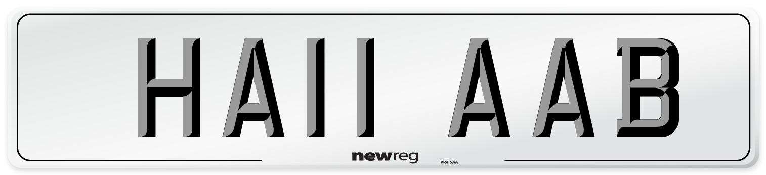 HA11 AAB Number Plate from New Reg